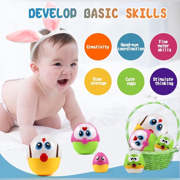 NIB Cute nesting stacking egg toys - Picture 2 of 7